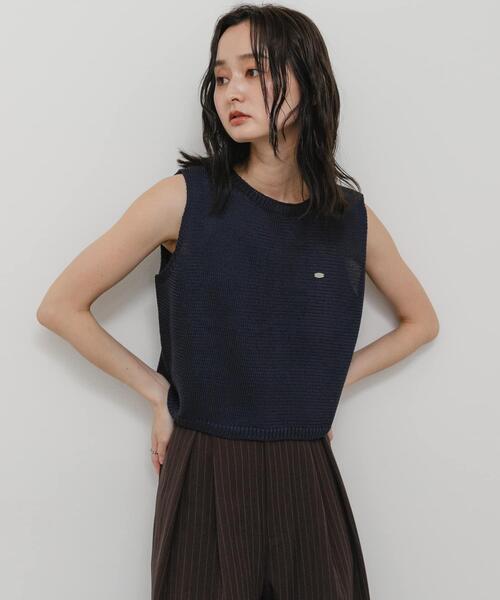 SENSE OF PLACE by URBAN RESEARCH（センスオブプレイスバイアーバンリサーチ）の「『洗濯可』リネンタッチクロップドセーター（ニット/セーター・レディース・イエロー/アイボリー/ネイビー/ブラック・ONE）」の13枚目の写真