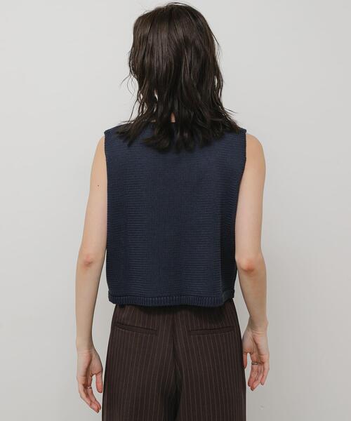 SENSE OF PLACE by URBAN RESEARCH（センスオブプレイスバイアーバンリサーチ）の「『洗濯可』リネンタッチクロップドセーター（ニット/セーター・レディース・イエロー/アイボリー/ネイビー/ブラック・ONE）」の14枚目の写真