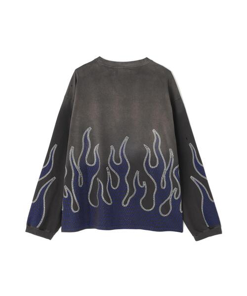 WHITELAND（ホワイトランド）の「WHITELAND/ホワイトランド/HOTFIX FIRE L/S TEE（Tシャツ/カットソー・メンズ・ブラック・F）」の2枚目の写真