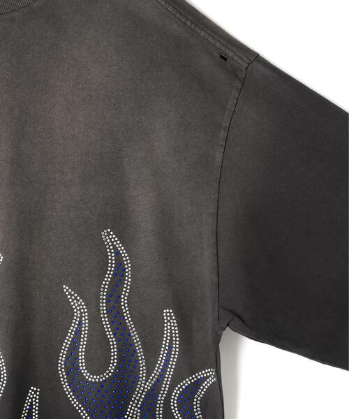 WHITELAND（ホワイトランド）の「WHITELAND/ホワイトランド/HOTFIX FIRE L/S TEE（Tシャツ/カットソー・メンズ・ブラック・F）」の4枚目の写真