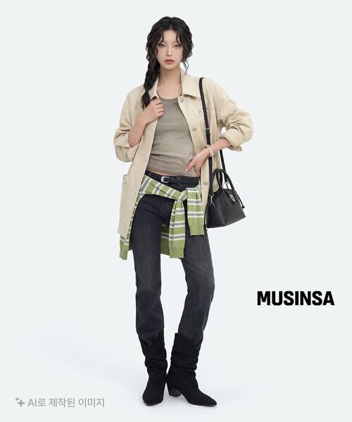 MUSINSA STANDARD WOMAN（ムシンサスタンダードウーマン）の「ウィメンズダーティダイドタンクトップ[グレーシュベージュ]（Tシャツ/カットソー・レディース・その他・SMALL/MEDIUM/LARGE/X-SMALL）」の5枚目の写真