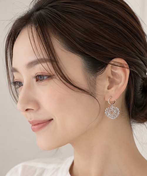 NOLITA LABORATORY(ノリータラボラトリー)の「【 NOLITA / ノリータ 】透かし ハート フラワー フープイヤリング JOY-SOU(イヤリング・レディース・シルバー・FREE)」の6枚目の写真