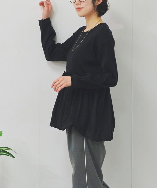 Fizz(フィズ)の「ペプラム切替バルーントップス(Tシャツ/カットソー・レディース・カーキ/ブラック/ホワイト・M)」の11枚目の写真
