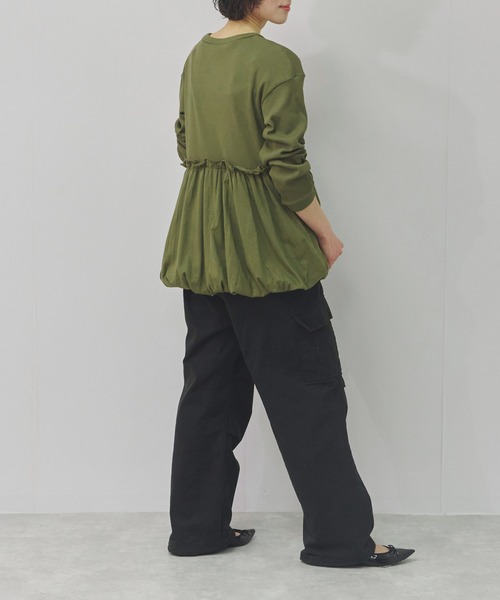 Fizz(フィズ)の「ペプラム切替バルーントップス(Tシャツ/カットソー・レディース・カーキ/ブラック/ホワイト・M)」の20枚目の写真