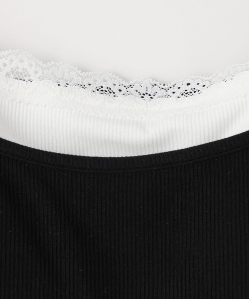 LOWRYS FARM（ローリーズファーム）の「スタイルＵＰレースカップキャミ 638395（キャミソール・レディース・グレー/ブラック/ホワイト・FREE）」の11枚目の写真