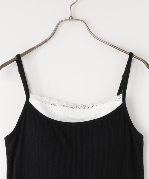 LOWRYS FARM（ローリーズファーム）の「スタイルＵＰレースカップキャミ 638395（キャミソール・レディース・グレー/ブラック/ホワイト・FREE）」の4枚目の写真
