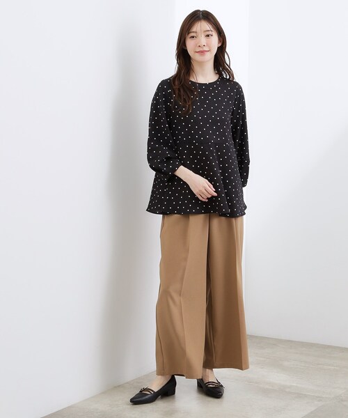 grove（グローブ）の「【UVカット・体型カバーも叶う】麻調メッシュランタンスリーブブラウス（シャツ/ブラウス・レディース・オフホワイト/ブラック系5/グリーン系/レッド系・02/03/01/04/05）」の19枚目の写真