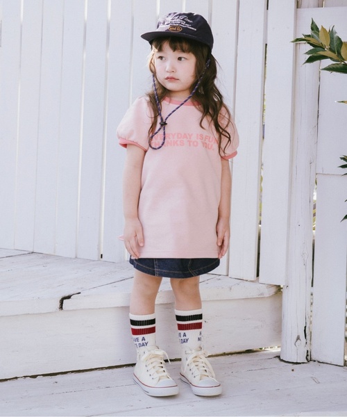 and D. petit main（アンドディープティマイン）の「鹿の子リンガーワンピース（ワンピース・キッズ・トップグレー/ピンク/ベージュ・100cm/110cm/120cm/130cm/140cm）」の4枚目の写真