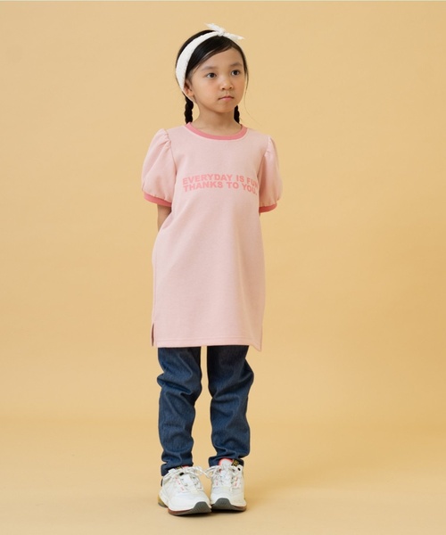 and D. petit main（アンドディープティマイン）の「鹿の子リンガーワンピース（ワンピース・キッズ・トップグレー/ピンク/ベージュ・100cm/110cm/120cm/130cm/140cm）」の5枚目の写真