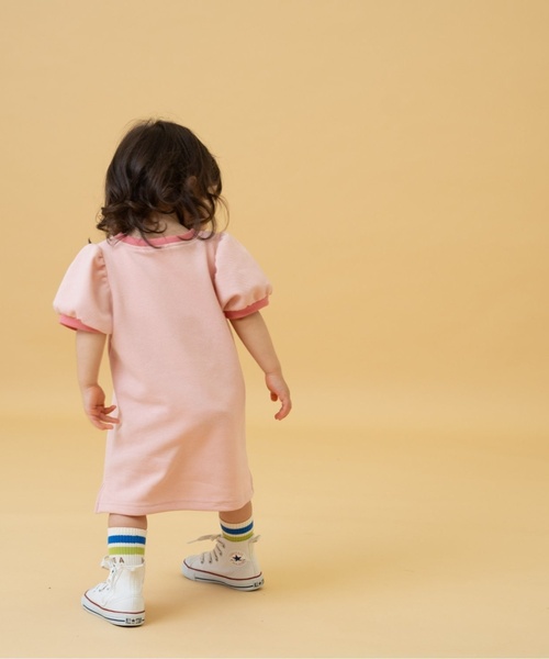 and D. petit main（アンドディープティマイン）の「鹿の子リンガーワンピース（ワンピース・キッズ・トップグレー/ピンク/ベージュ・100cm/110cm/120cm/130cm/140cm）」の7枚目の写真