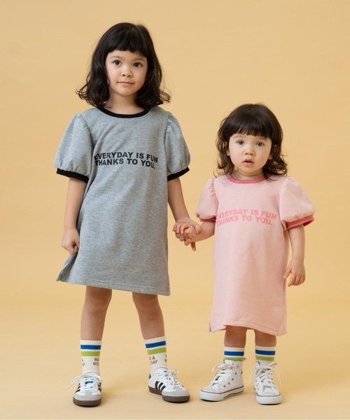 and D. petit main（アンドディープティマイン）の「鹿の子リンガーワンピース（ワンピース・キッズ・トップグレー/ピンク/ベージュ・100cm/110cm/120cm/130cm/140cm）」の9枚目の写真