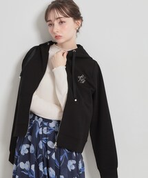 couture brooch（クチュールブローチ）の「【洗える・ダブルジップ】リボン刺繍 ダンボール フーディ（パーカー）」