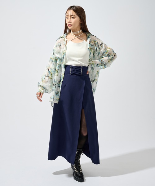 Ellno de Mavie(エルノデメヴィ)の「オパールシアールーズシャツ(シャツ/ブラウス・レディース・ブルー/ブラック/オフホワイト・FREE)」の15枚目の写真