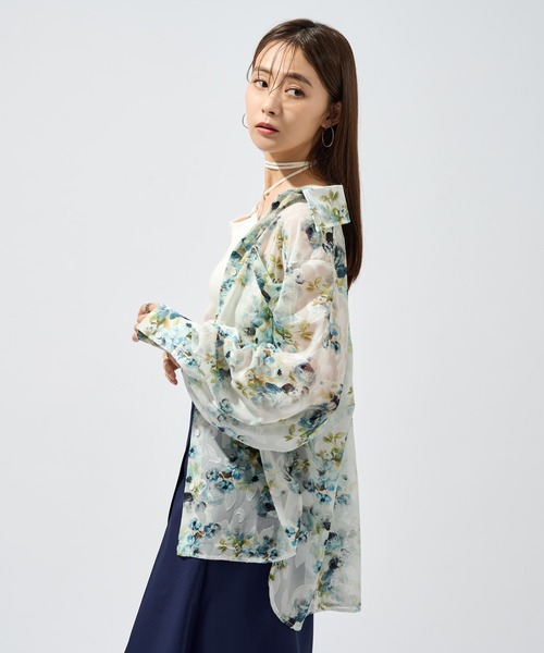 Ellno de Mavie(エルノデメヴィ)の「オパールシアールーズシャツ(シャツ/ブラウス・レディース・ブルー/ブラック/オフホワイト・FREE)」の9枚目の写真