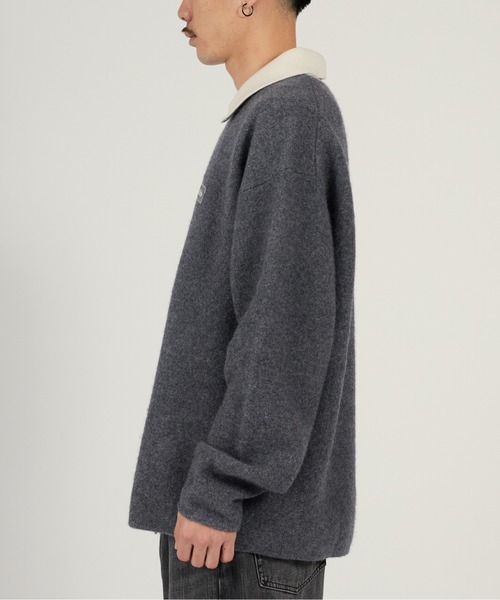 Calvin Klein(カルバン・クライン)の「Calvin Klein/カルバンクライン LS BOILED 100% MERINO CONTRAST COLLAR FZ 襟付きカーディガン ジップアップ 2026年春夏(カーディガン/ボレロ・メンズ・グレー・M/L)」の3枚目の写真