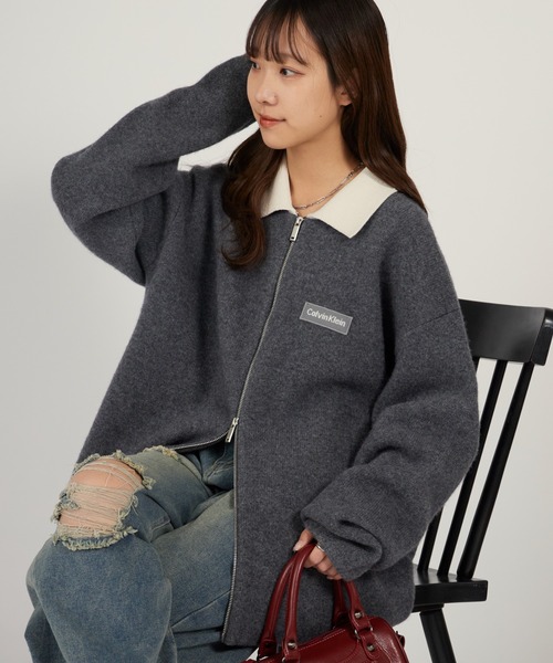 Calvin Klein(カルバン・クライン)の「Calvin Klein/カルバンクライン LS BOILED 100% MERINO CONTRAST COLLAR FZ 襟付きカーディガン ジップアップ 2026年春夏(カーディガン/ボレロ・メンズ・グレー・M/L)」の17枚目の写真