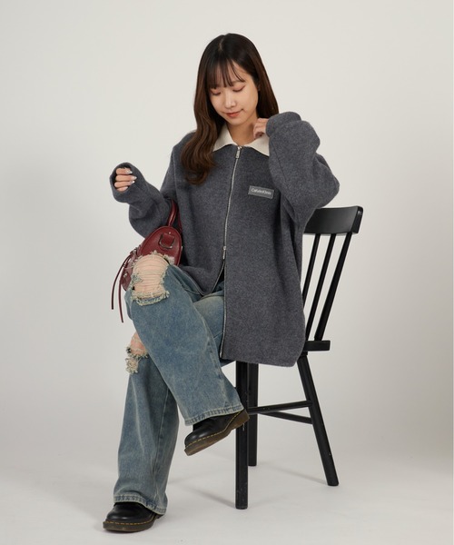 Calvin Klein(カルバン・クライン)の「Calvin Klein/カルバンクライン LS BOILED 100% MERINO CONTRAST COLLAR FZ 襟付きカーディガン ジップアップ 2026年春夏(カーディガン/ボレロ・メンズ・グレー・M/L)」の14枚目の写真