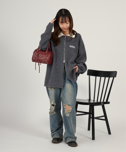 Calvin Klein(カルバン・クライン)の「Calvin Klein/カルバンクライン LS BOILED 100% MERINO CONTRAST COLLAR FZ 襟付きカーディガン ジップアップ 2026年春夏(カーディガン/ボレロ・メンズ・グレー・M/L)」の13枚目の写真