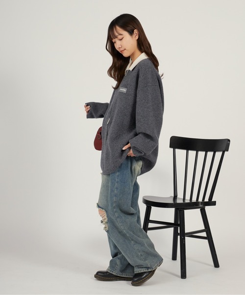 Calvin Klein(カルバン・クライン)の「Calvin Klein/カルバンクライン LS BOILED 100% MERINO CONTRAST COLLAR FZ 襟付きカーディガン ジップアップ 2026年春夏(カーディガン/ボレロ・メンズ・グレー・M/L)」の12枚目の写真