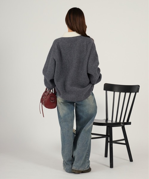 Calvin Klein(カルバン・クライン)の「Calvin Klein/カルバンクライン LS BOILED 100% MERINO CONTRAST COLLAR FZ 襟付きカーディガン ジップアップ 2026年春夏(カーディガン/ボレロ・メンズ・グレー・M/L)」の11枚目の写真