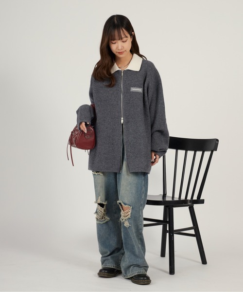 Calvin Klein(カルバン・クライン)の「Calvin Klein/カルバンクライン LS BOILED 100% MERINO CONTRAST COLLAR FZ 襟付きカーディガン ジップアップ 2026年春夏(カーディガン/ボレロ・メンズ・グレー・M/L)」の10枚目の写真