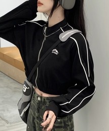 Vipoa（ヴィポア）の「クロップドデザイントラックジャケット（ジャージ）」