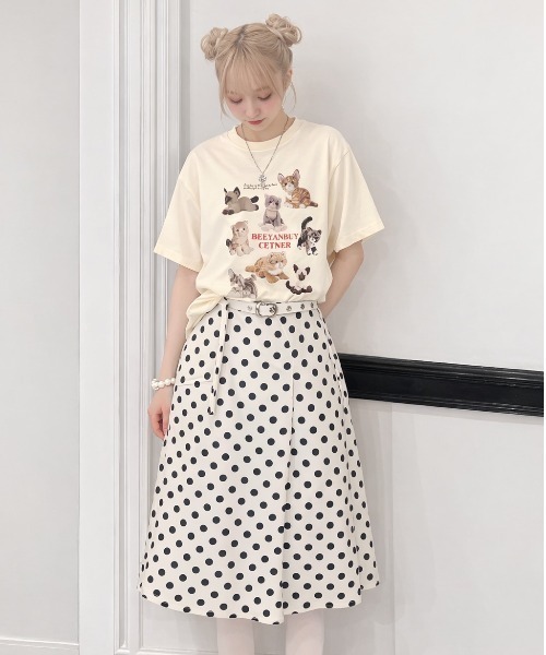 pyornim(ピョルニム)の「ねこぬいぐるみ プリント 半袖 BIGTシャツ(Tシャツ/カットソー・レディース・ホワイト/アイボリー/ブラック/グレー・M)」の7枚目の写真