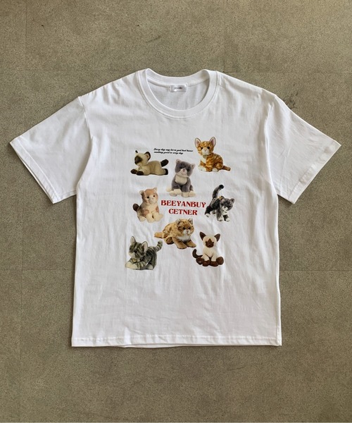 pyornim(ピョルニム)の「ねこぬいぐるみ プリント 半袖 BIGTシャツ(Tシャツ/カットソー・レディース・ホワイト/アイボリー/ブラック/グレー・M)」の17枚目の写真