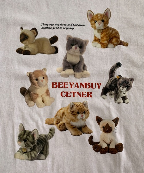 pyornim(ピョルニム)の「ねこぬいぐるみ プリント 半袖 BIGTシャツ(Tシャツ/カットソー・レディース・ホワイト/アイボリー/ブラック/グレー・M)」の18枚目の写真