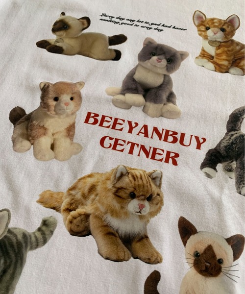 pyornim(ピョルニム)の「ねこぬいぐるみ プリント 半袖 BIGTシャツ(Tシャツ/カットソー・レディース・ホワイト/アイボリー/ブラック/グレー・M)」の15枚目の写真
