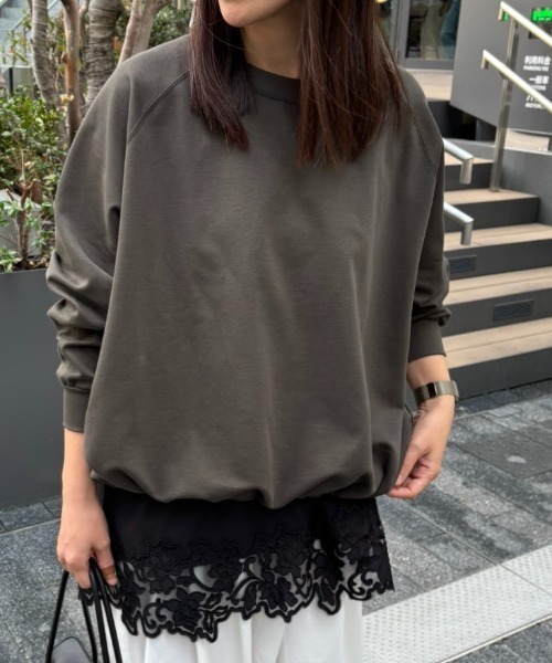 A part by（アパートバイ）の「【WEB限定】ドロストカットプルオーバー（Tシャツ/カットソー・レディース・カーキ/ブラウン系その他2/アイボリー・FREE）」の3枚目の写真