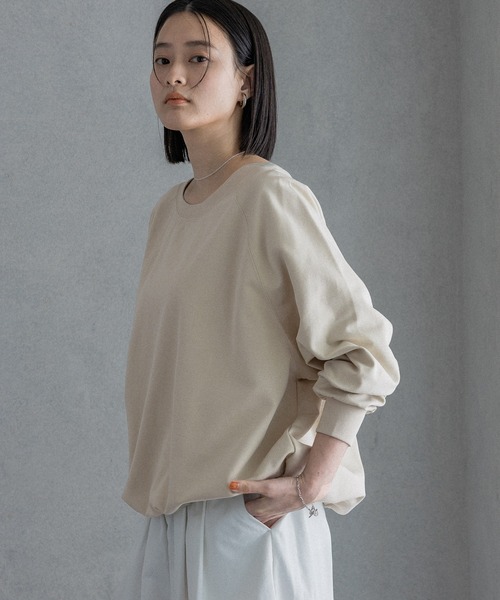 A part by（アパートバイ）の「【WEB限定】ドロストカットプルオーバー（Tシャツ/カットソー・レディース・カーキ/ブラウン系その他2/アイボリー・FREE）」の6枚目の写真