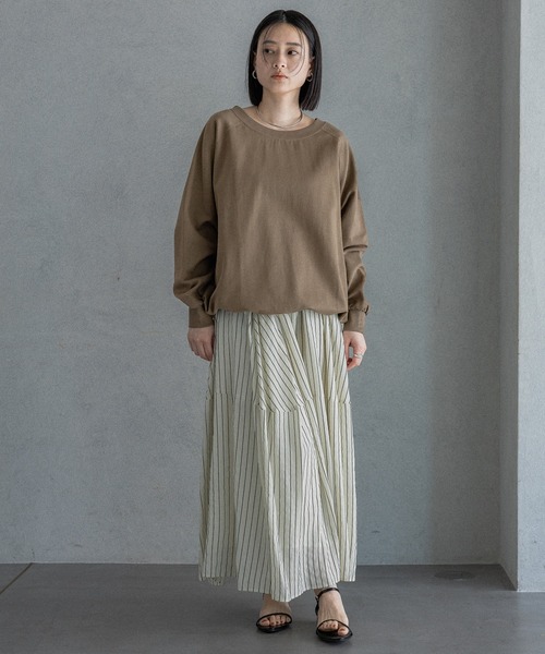A part by（アパートバイ）の「【WEB限定】ドロストカットプルオーバー（Tシャツ/カットソー・レディース・カーキ/ブラウン系その他2/アイボリー・FREE）」の22枚目の写真