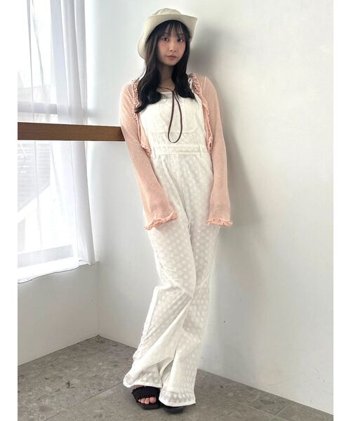 CALNAMUR（カルナムール）の「コットン刺繍サロペット（つなぎ/オールインワン・レディース・オフホワイト/ピンク・SMALL/MEDIUM）」の22枚目の写真
