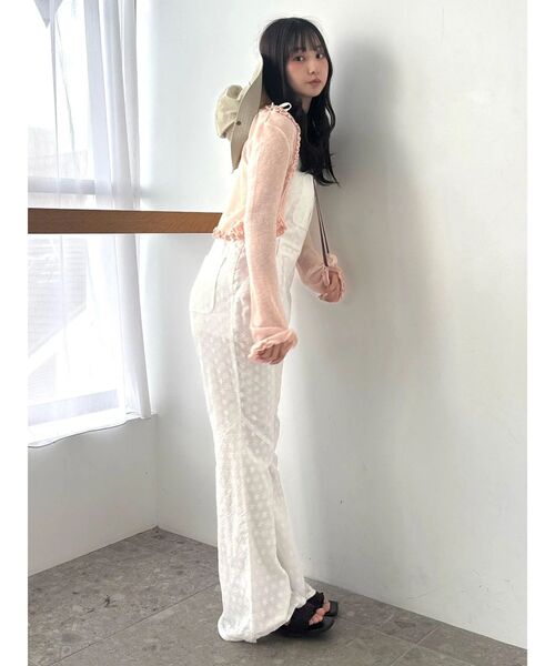 CALNAMUR（カルナムール）の「コットン刺繍サロペット（つなぎ/オールインワン・レディース・オフホワイト/ピンク・SMALL/MEDIUM）」の20枚目の写真