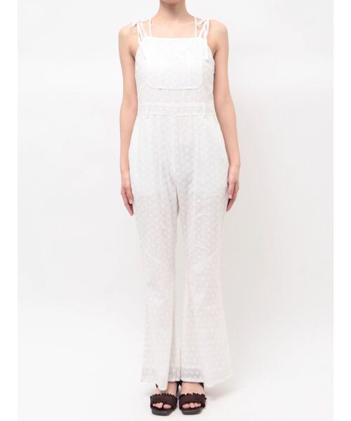 CALNAMUR（カルナムール）の「コットン刺繍サロペット（つなぎ/オールインワン・レディース・オフホワイト/ピンク・SMALL/MEDIUM）」の19枚目の写真