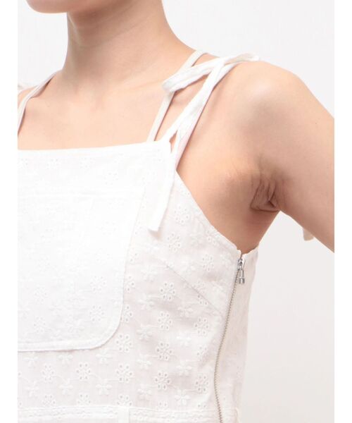 CALNAMUR（カルナムール）の「コットン刺繍サロペット（つなぎ/オールインワン・レディース・オフホワイト/ピンク・SMALL/MEDIUM）」の15枚目の写真