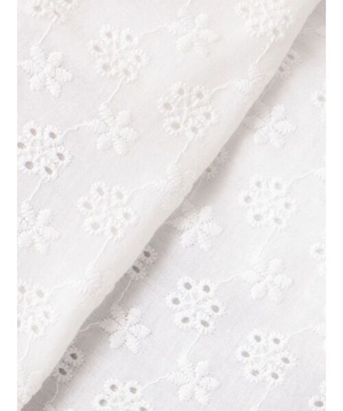 CALNAMUR（カルナムール）の「コットン刺繍サロペット（つなぎ/オールインワン・レディース・オフホワイト/ピンク・SMALL/MEDIUM）」の10枚目の写真