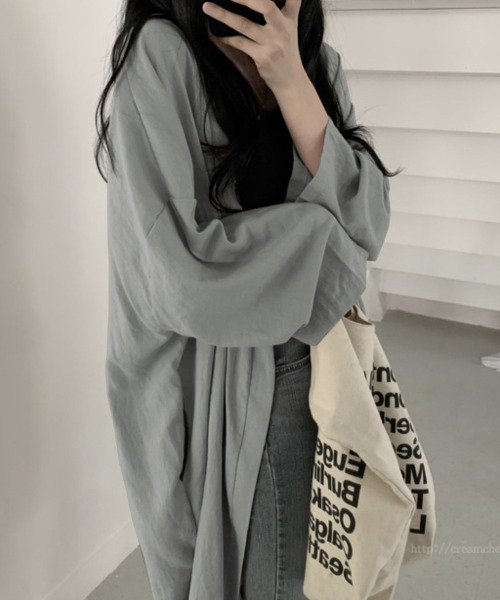 mielu(ミエル)の「ゆったりロングスリーブカーディガン(カーディガン/ボレロ・レディース・ブルー/ブラック/パープル/ベージュ・FREE)」の12枚目の写真