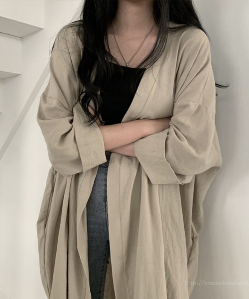 mielu(ミエル)の「ゆったりロングスリーブカーディガン(カーディガン/ボレロ・レディース・ブルー/ブラック/パープル/ベージュ・FREE)」の16枚目の写真