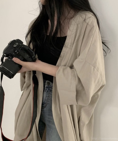 mielu(ミエル)の「ゆったりロングスリーブカーディガン(カーディガン/ボレロ・レディース・ブルー/ブラック/パープル/ベージュ・FREE)」の17枚目の写真