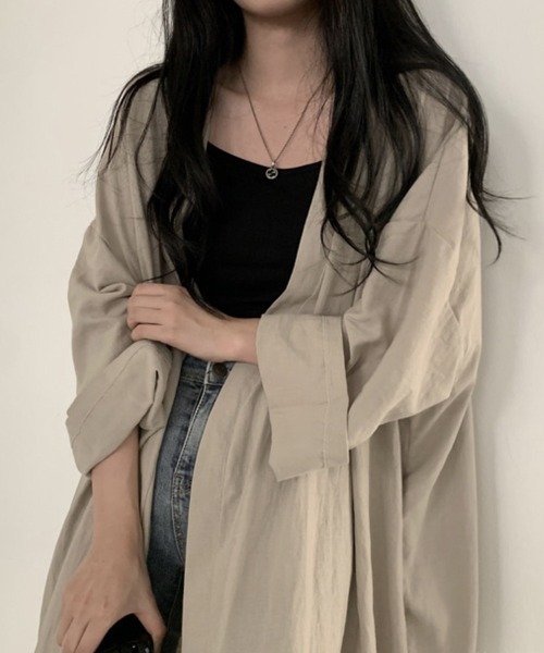 mielu(ミエル)の「ゆったりロングスリーブカーディガン(カーディガン/ボレロ・レディース・ブルー/ブラック/パープル/ベージュ・FREE)」の18枚目の写真