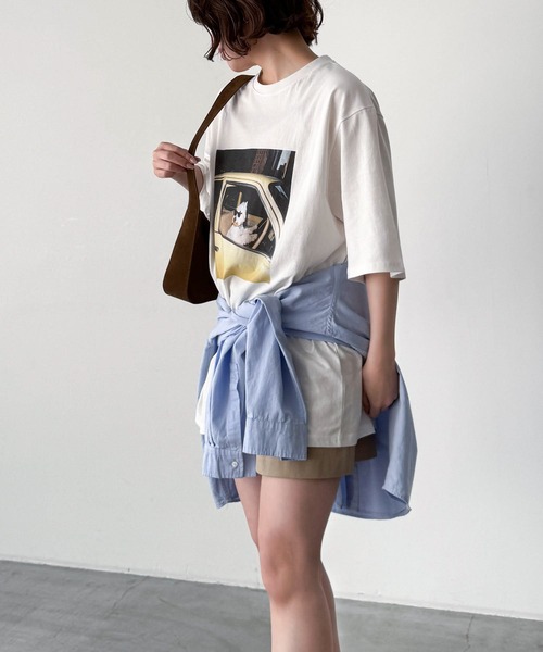 CANAL JEAN(キャナルジーン)の「Lakey Park driving dog Tシャツ(Tシャツ/カットソー・レディース・ホワイト/ブラック・ONE SIZE)」の6枚目の写真