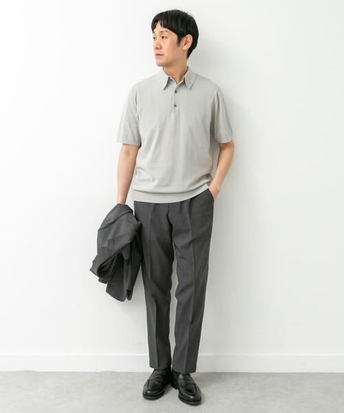 URBAN RESEARCH DOORS(アーバンリサーチドアーズ)の「LIFE STYLE TAILOR ハイゲージ半袖ニットポロシャツ(シャツ/ブラウス・メンズ・ブラウン/アイボリー/ブラック/ブルー・MEDIUM/LARGE)」の9枚目の写真