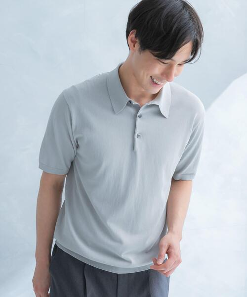 URBAN RESEARCH DOORS(アーバンリサーチドアーズ)の「LIFE STYLE TAILOR ハイゲージ半袖ニットポロシャツ(シャツ/ブラウス・メンズ・ブラウン/アイボリー/ブラック/ブルー・MEDIUM/LARGE)」の10枚目の写真