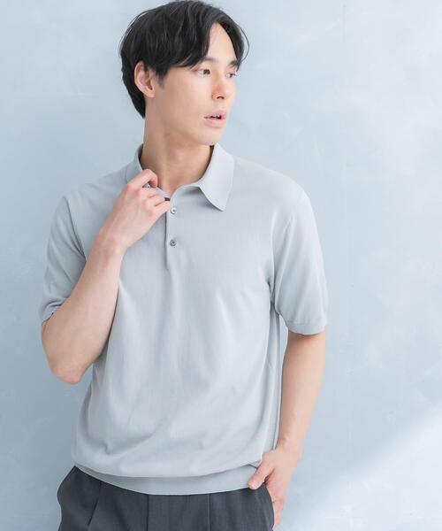 URBAN RESEARCH DOORS(アーバンリサーチドアーズ)の「LIFE STYLE TAILOR ハイゲージ半袖ニットポロシャツ(シャツ/ブラウス・メンズ・ブラウン/アイボリー/ブラック/ブルー・MEDIUM/LARGE)」の11枚目の写真