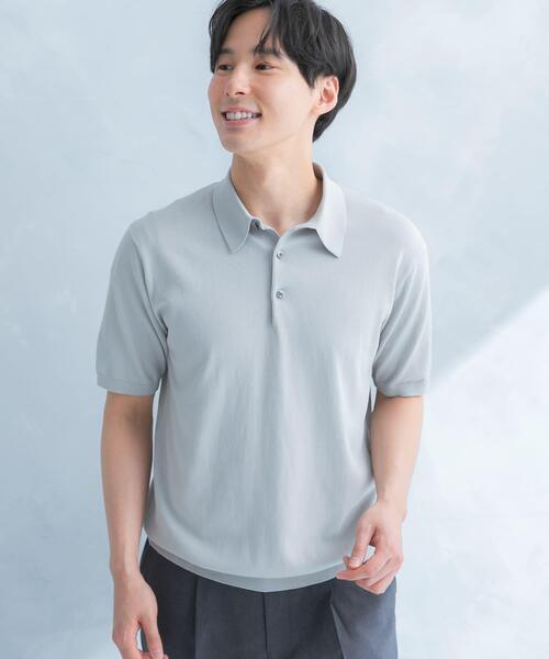 URBAN RESEARCH DOORS(アーバンリサーチドアーズ)の「LIFE STYLE TAILOR ハイゲージ半袖ニットポロシャツ(シャツ/ブラウス・メンズ・ブラウン/アイボリー/ブラック/ブルー・MEDIUM/LARGE)」の12枚目の写真
