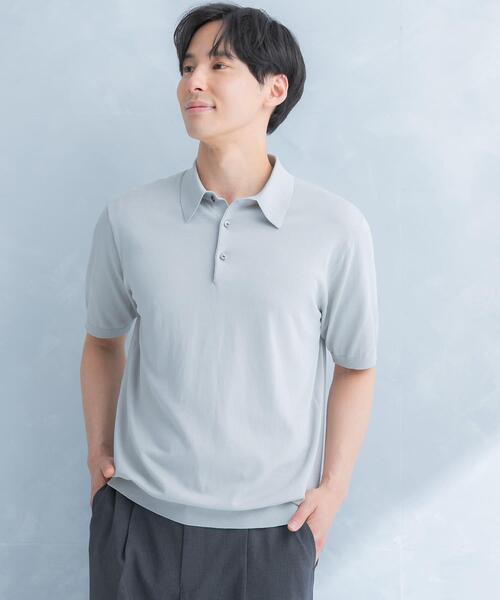 URBAN RESEARCH DOORS(アーバンリサーチドアーズ)の「LIFE STYLE TAILOR ハイゲージ半袖ニットポロシャツ(シャツ/ブラウス・メンズ・ブラウン/アイボリー/ブラック/ブルー・MEDIUM/LARGE)」の13枚目の写真