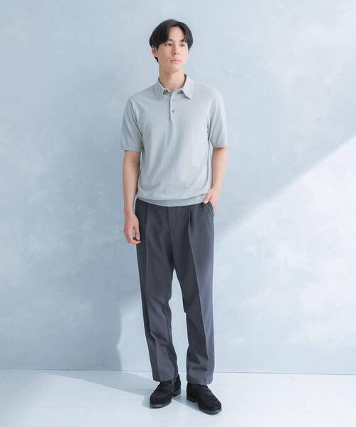 URBAN RESEARCH DOORS(アーバンリサーチドアーズ)の「LIFE STYLE TAILOR ハイゲージ半袖ニットポロシャツ(シャツ/ブラウス・メンズ・ブラウン/アイボリー/ブラック/ブルー・MEDIUM/LARGE)」の15枚目の写真