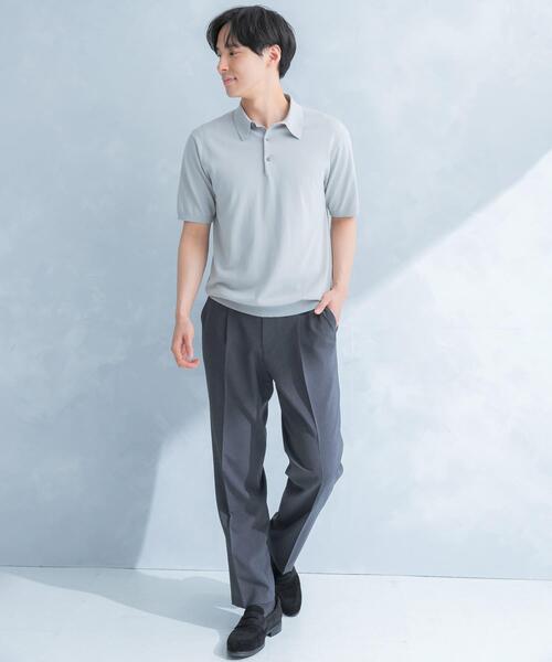 URBAN RESEARCH DOORS(アーバンリサーチドアーズ)の「LIFE STYLE TAILOR ハイゲージ半袖ニットポロシャツ(シャツ/ブラウス・メンズ・ブラウン/アイボリー/ブラック/ブルー・MEDIUM/LARGE)」の16枚目の写真